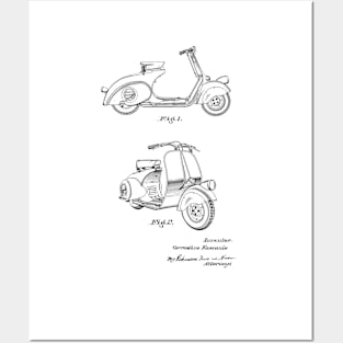 Motorcycle Vintage Patent Drawing Posters and Art